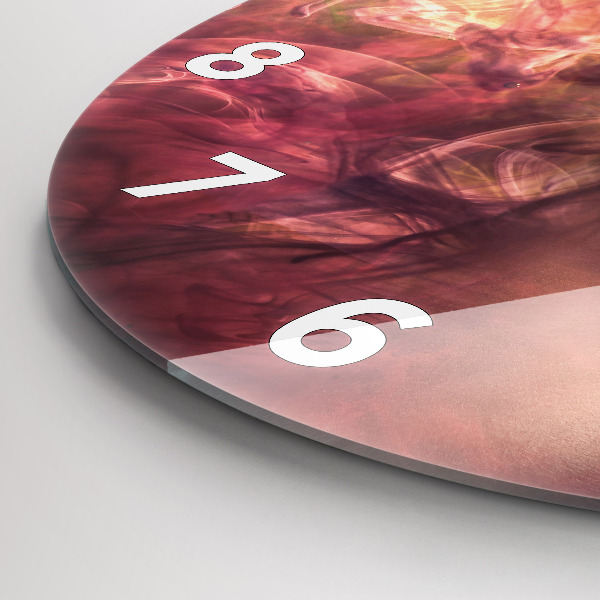 Round glass wall clock Portrait of a woman