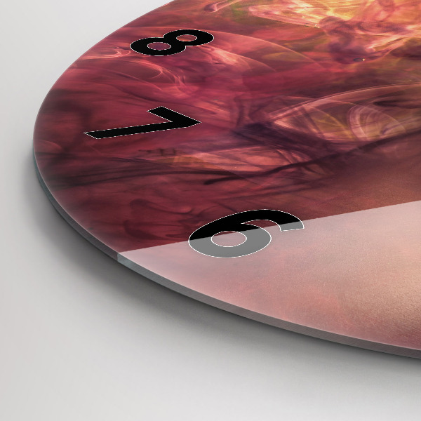 Round glass wall clock Portrait of a woman