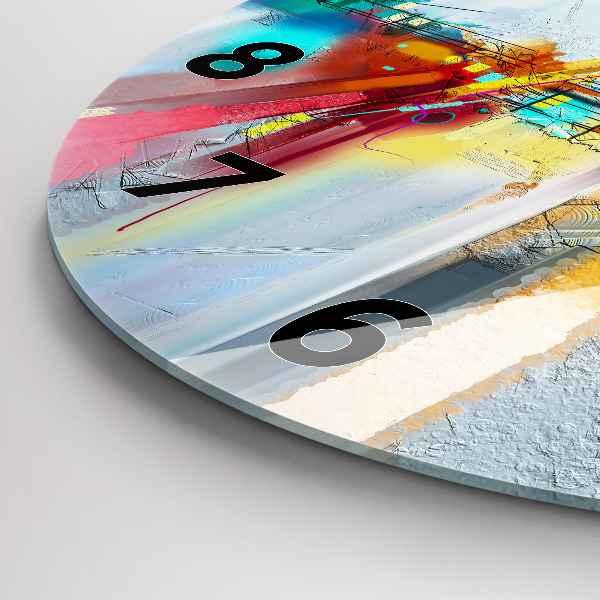 Round glass wall clock Abstract bridge