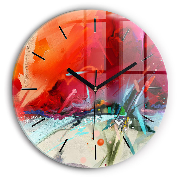 Round glass wall clock Rows of spices