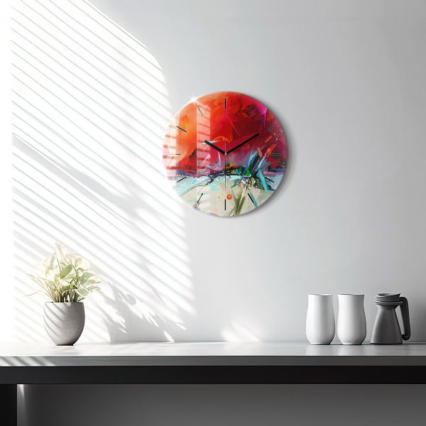 Round glass wall clock Rows of spices