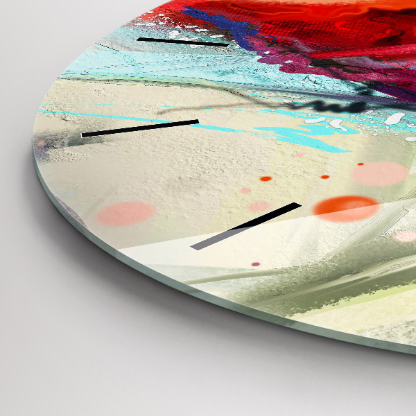 Round glass wall clock Rows of spices