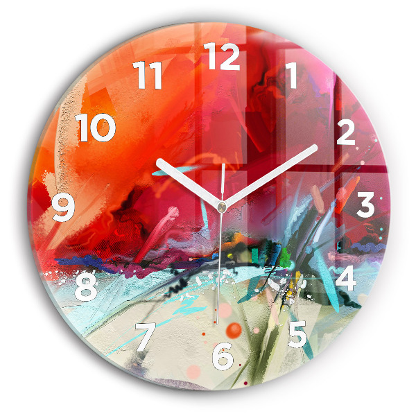 Round glass wall clock Rows of spices