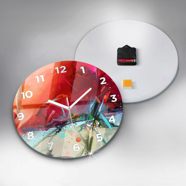 Round glass wall clock Rows of spices