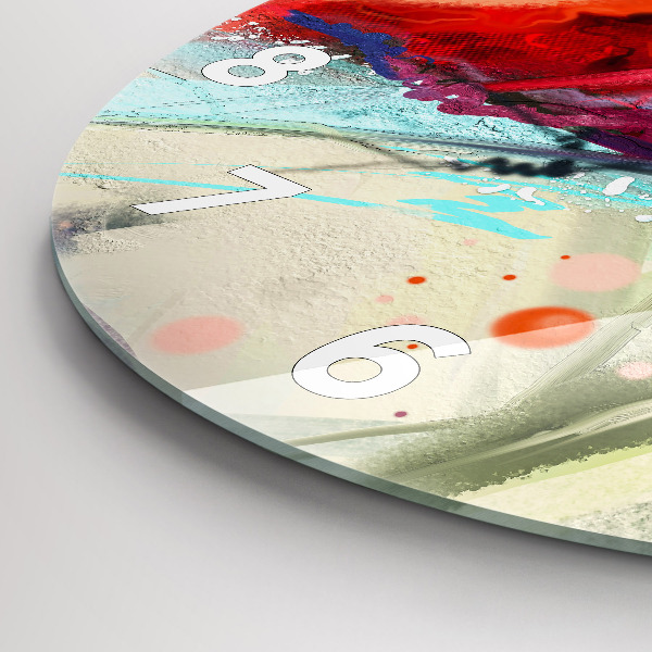 Round glass wall clock Rows of spices