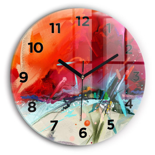 Round glass wall clock Rows of spices