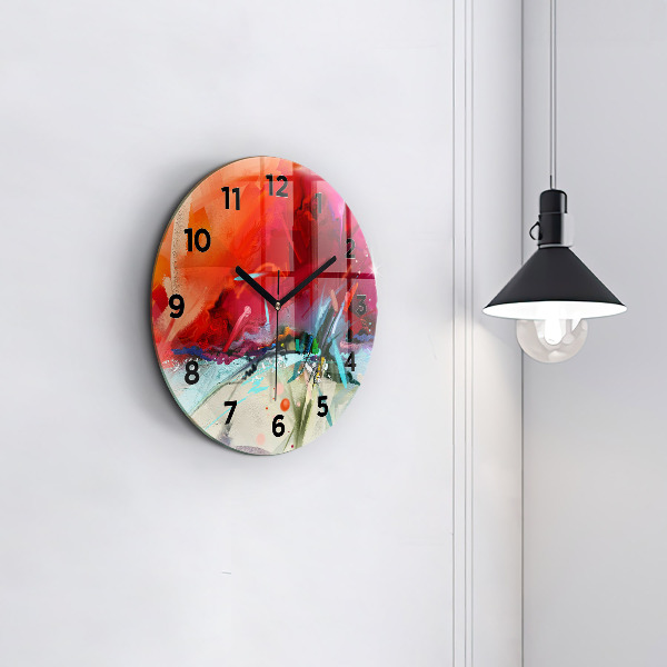 Round glass wall clock Rows of spices