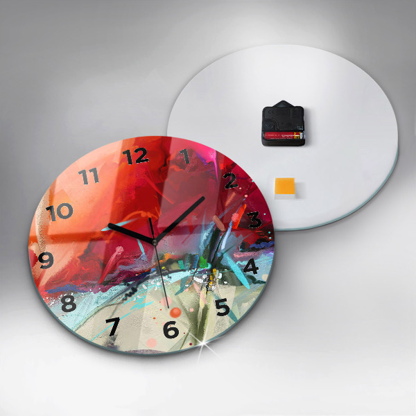 Round glass wall clock Rows of spices