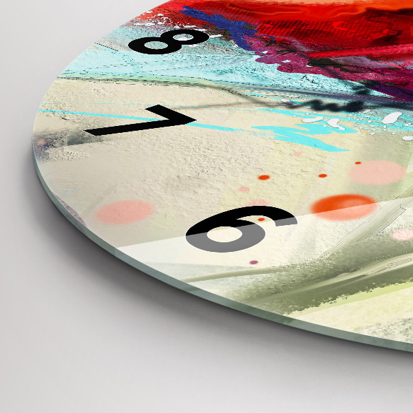 Round glass wall clock Rows of spices