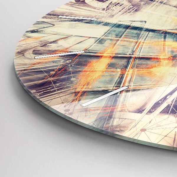 Round glass wall clock Abstract mechanism