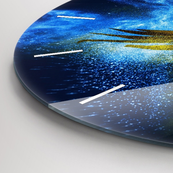 Round glass wall clock Colorful parrot