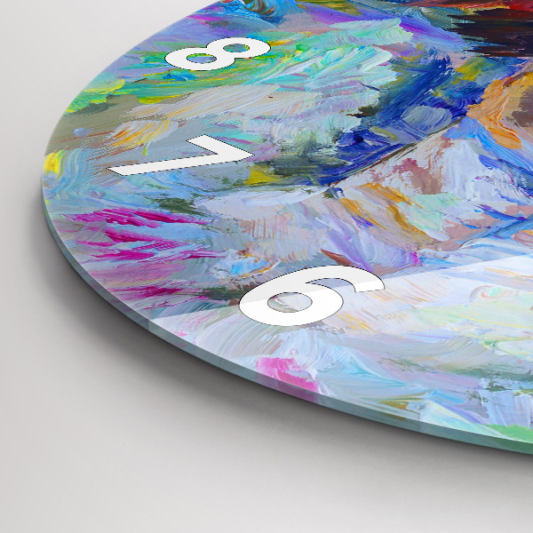 Round glass wall clock Painted Ballerina