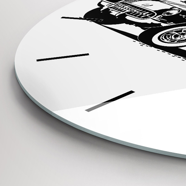 Round glass wall clock Retro Illustration