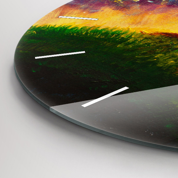 Round glass wall clock Abstraction The Little Prince