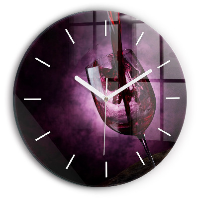 Round glass wall clock Wine glass