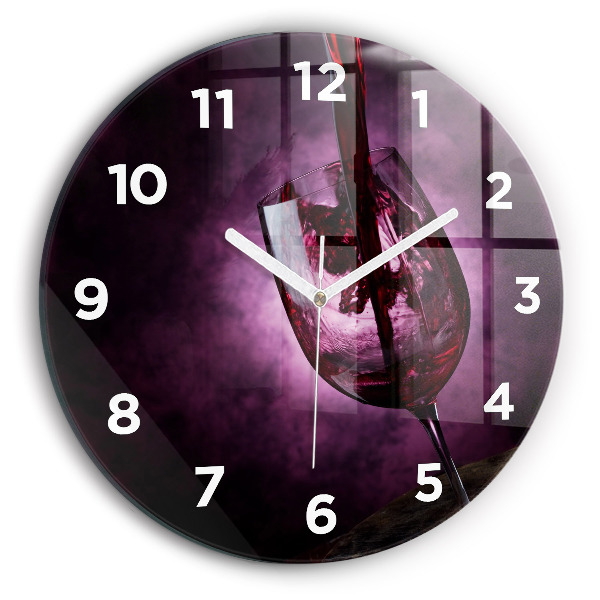 Round glass wall clock Wine glass