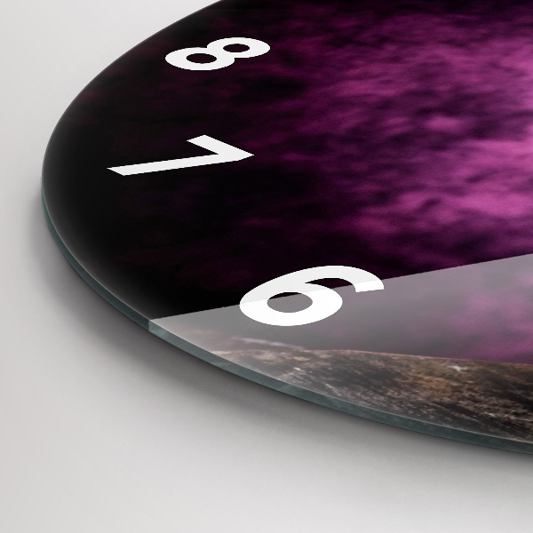 Round glass wall clock Wine glass