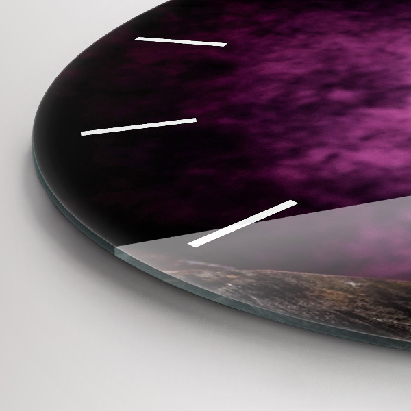 Round glass wall clock Wine glass