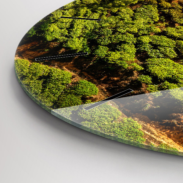 Round glass wall clock Tea Hill
