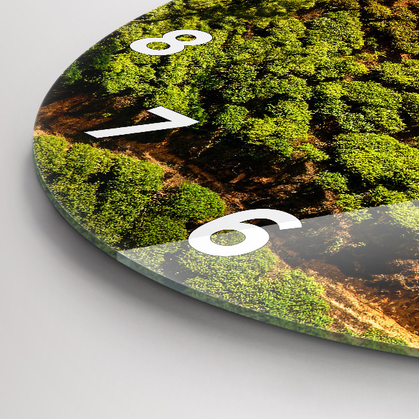 Round glass wall clock Tea Hill