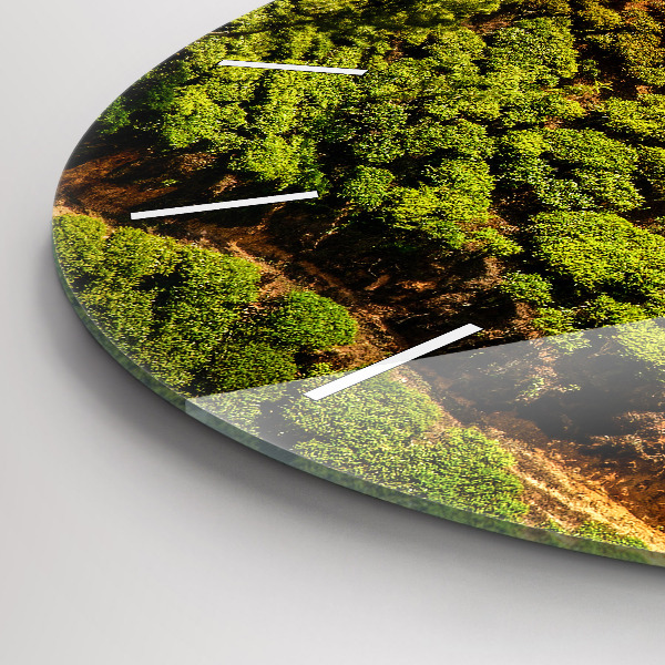 Round glass wall clock Tea Hill