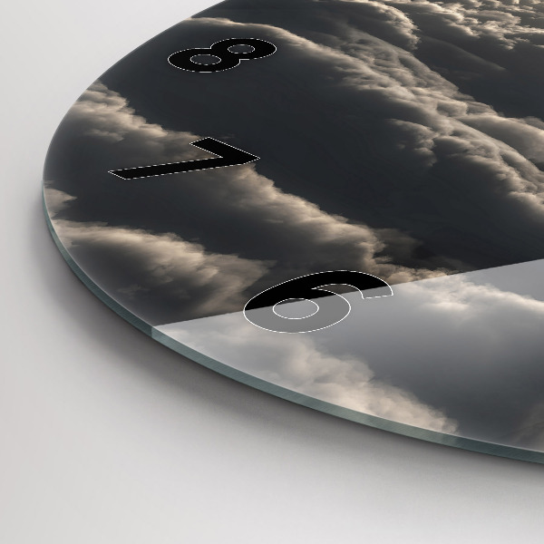 Round glass wall clock Balloon in the sky