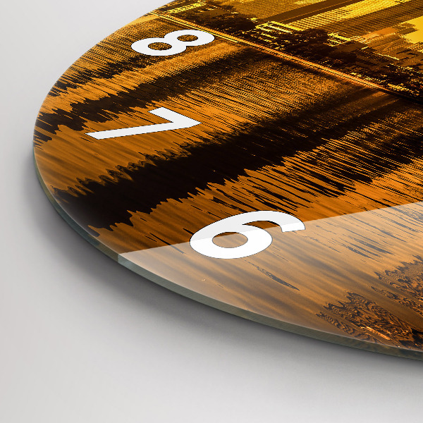 Round glass wall clock Zhujiang River