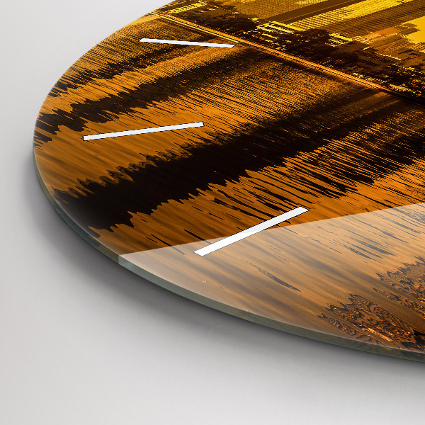 Round glass wall clock Zhujiang River