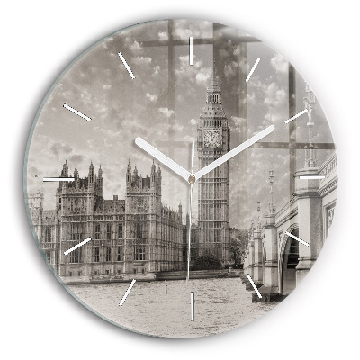 Round glass wall clock London Big Ben