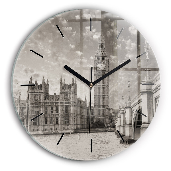 Round glass wall clock London Big Ben