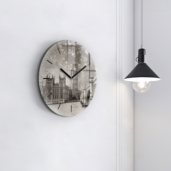 Round glass wall clock London Big Ben