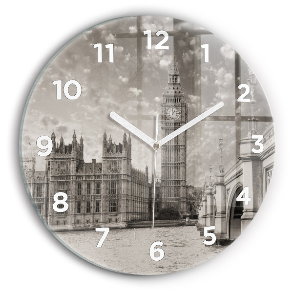 Round glass wall clock London Big Ben