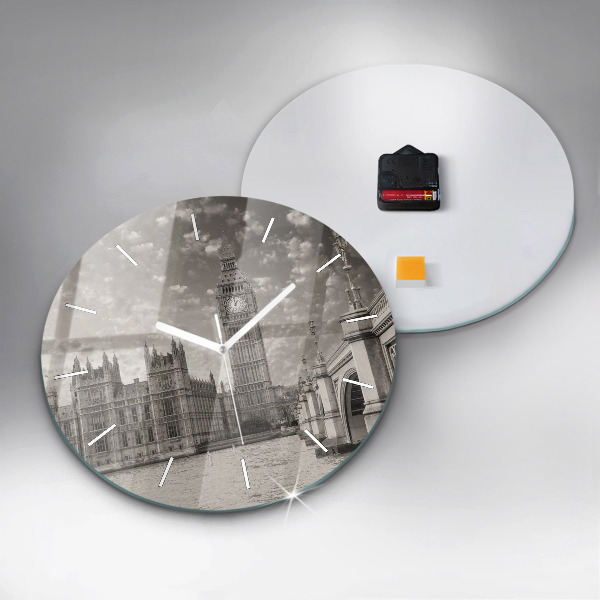 Round glass wall clock London Big Ben