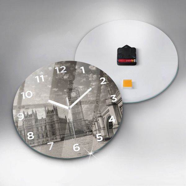 Round glass wall clock London Big Ben