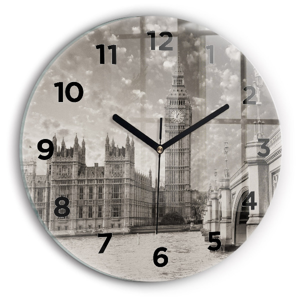 Round glass wall clock London Big Ben