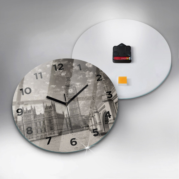 Round glass wall clock London Big Ben