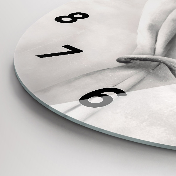 Round glass wall clock Elephant