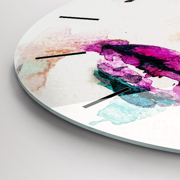 Round glass wall clock Abstract woman face