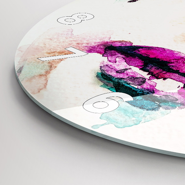Round glass wall clock Abstract woman face