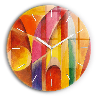 Round glass wall clock Art Decoration Abstraction