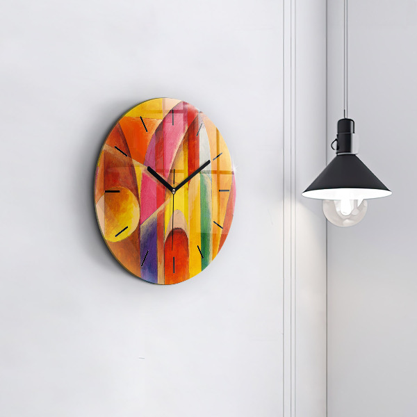 Round glass wall clock Art Decoration Abstraction