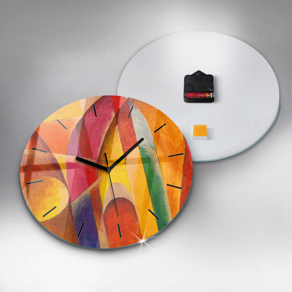 Round glass wall clock Art Decoration Abstraction