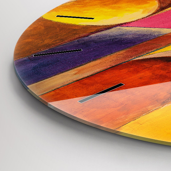 Round glass wall clock Art Decoration Abstraction