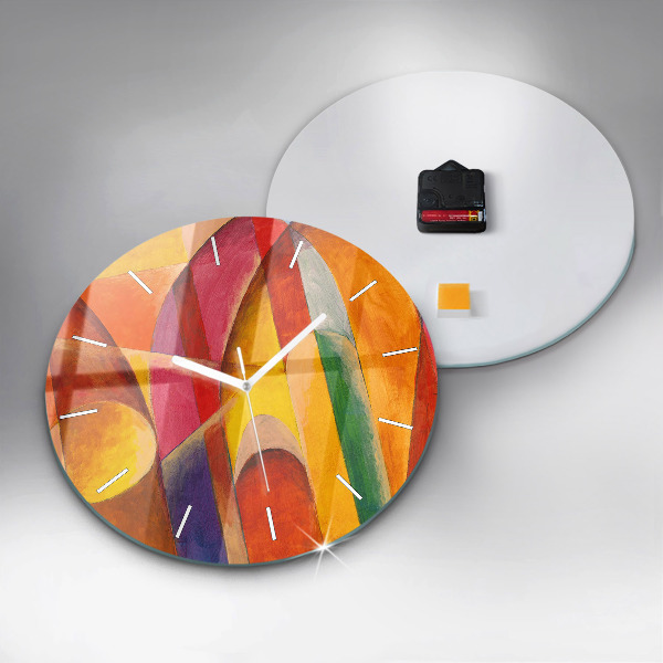 Round glass wall clock Art Decoration Abstraction