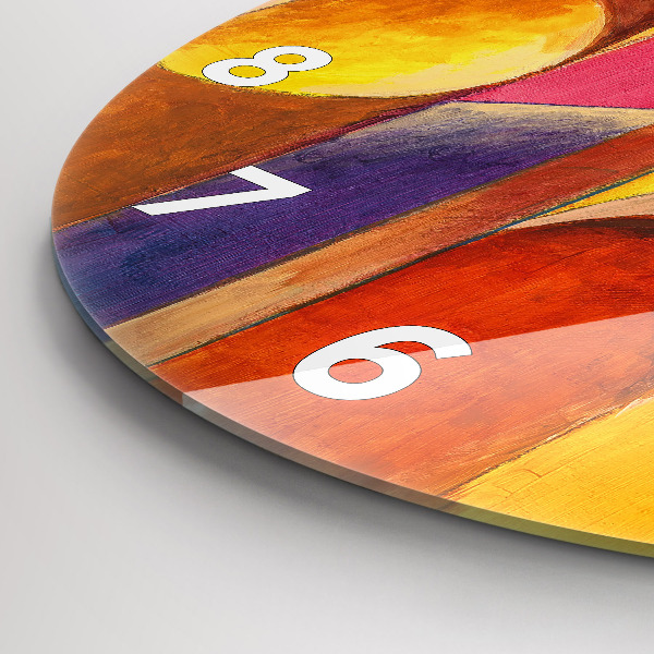 Round glass wall clock Art Decoration Abstraction