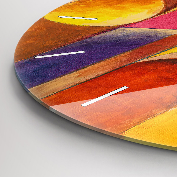 Round glass wall clock Art Decoration Abstraction
