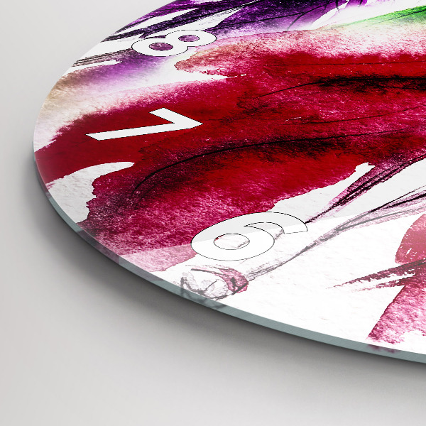 Round glass wall clock Women in colorful dresses