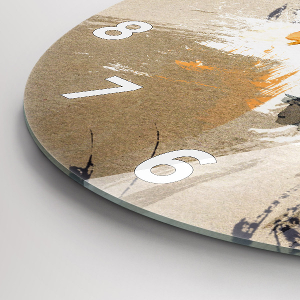 Round glass wall clock Portrait of a woman abstract