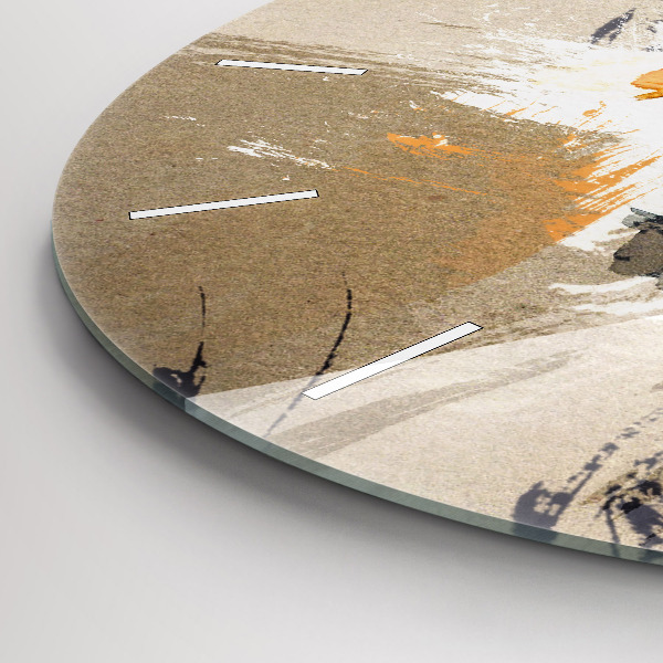 Round glass wall clock Portrait of a woman abstract