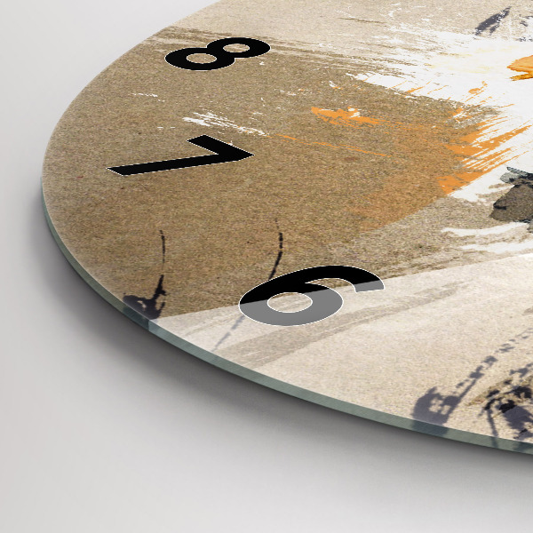 Round glass wall clock Portrait of a woman abstract